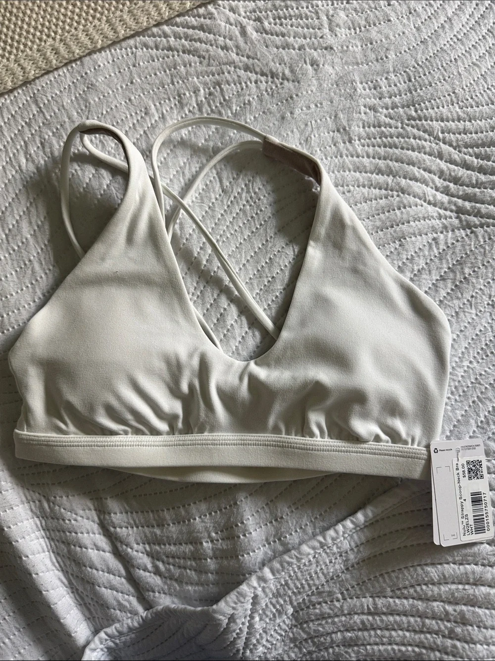 lululemon athletica White Strappy Back Sports Bra - Picture 3 of 3